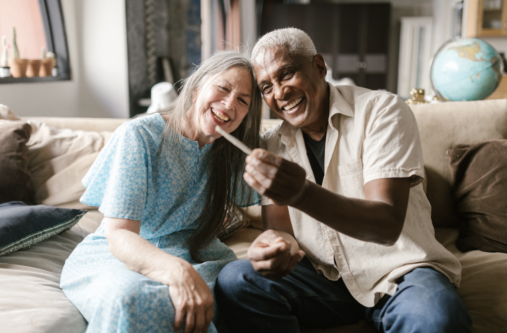 Couple smoking cannabis